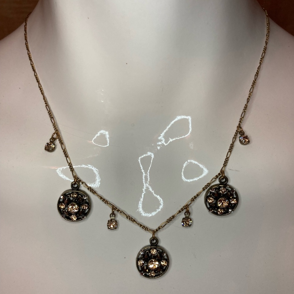 Anne Koplik Champagne Swarovski Crystal Necklace